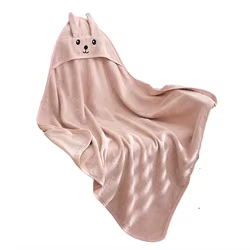 Lindo poncho de baño con capucha felpa antibolitas algodón para bebé
