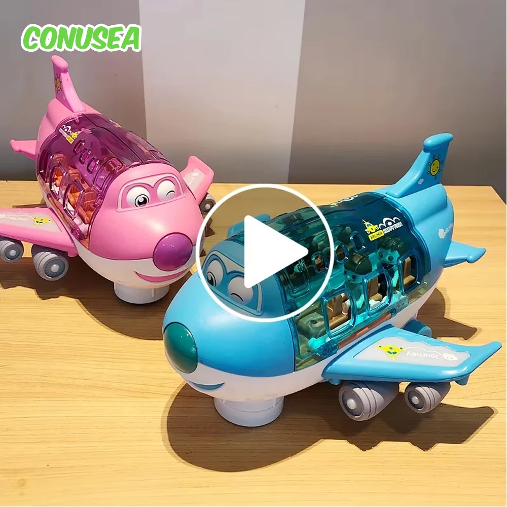 Avión eléctrico con luces LED y música para niños - imagen 4
