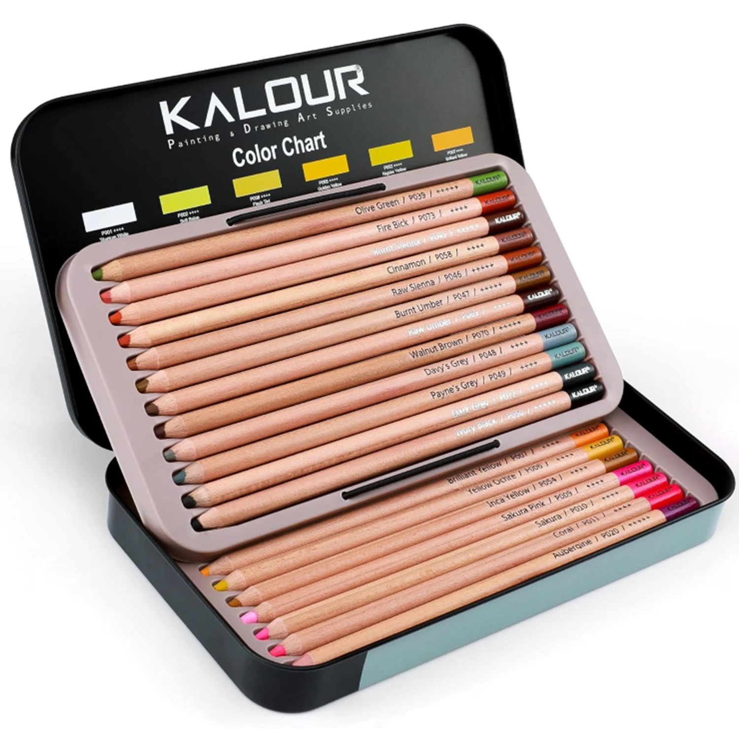 Lápices de tiza pastel KALOUR Pro para bocetos y sombreado