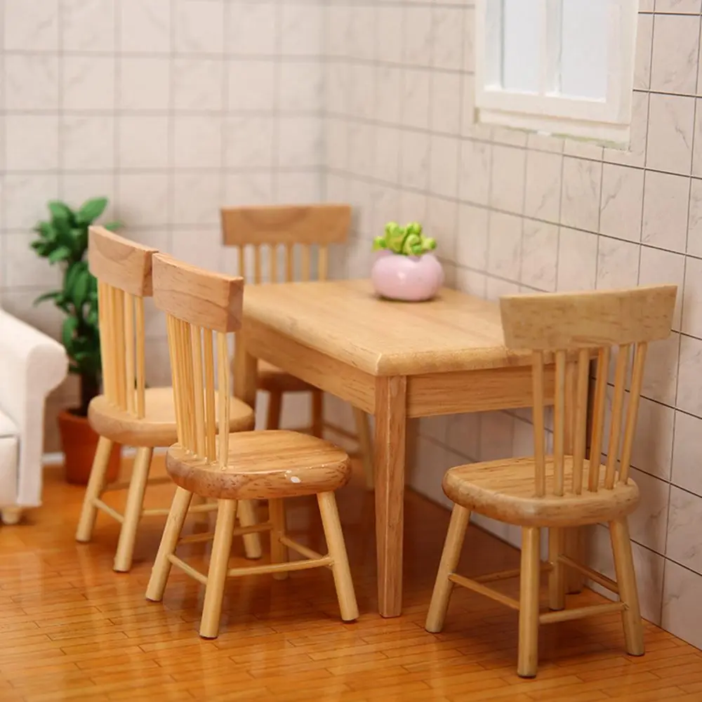 Mesa de muñecas de madera blanca para comedor de casa - imagen 3