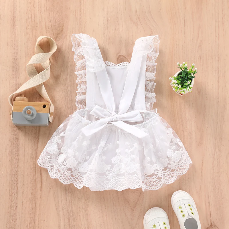 Body de encaje bebé espalda descubierta bordado floral verano - imagen 5