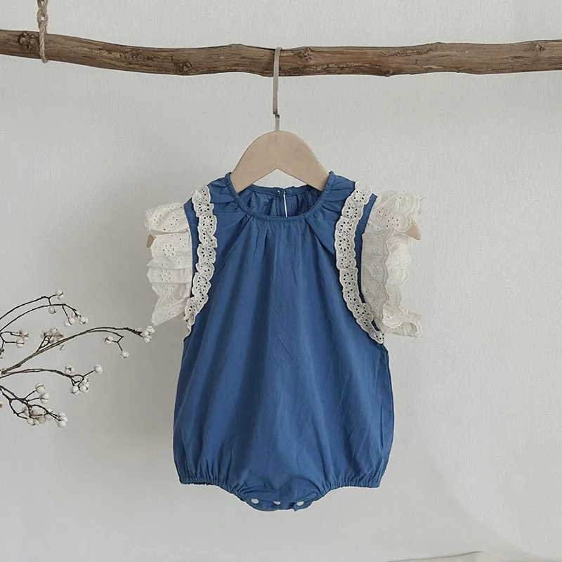 Mono de verano para bebé MILANCEL con encaje
