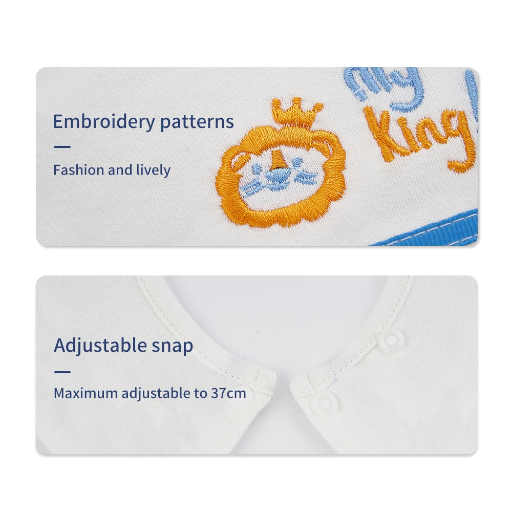 Elinfant Babero bandana bordado para bebé – Algodón puro - imagen 4