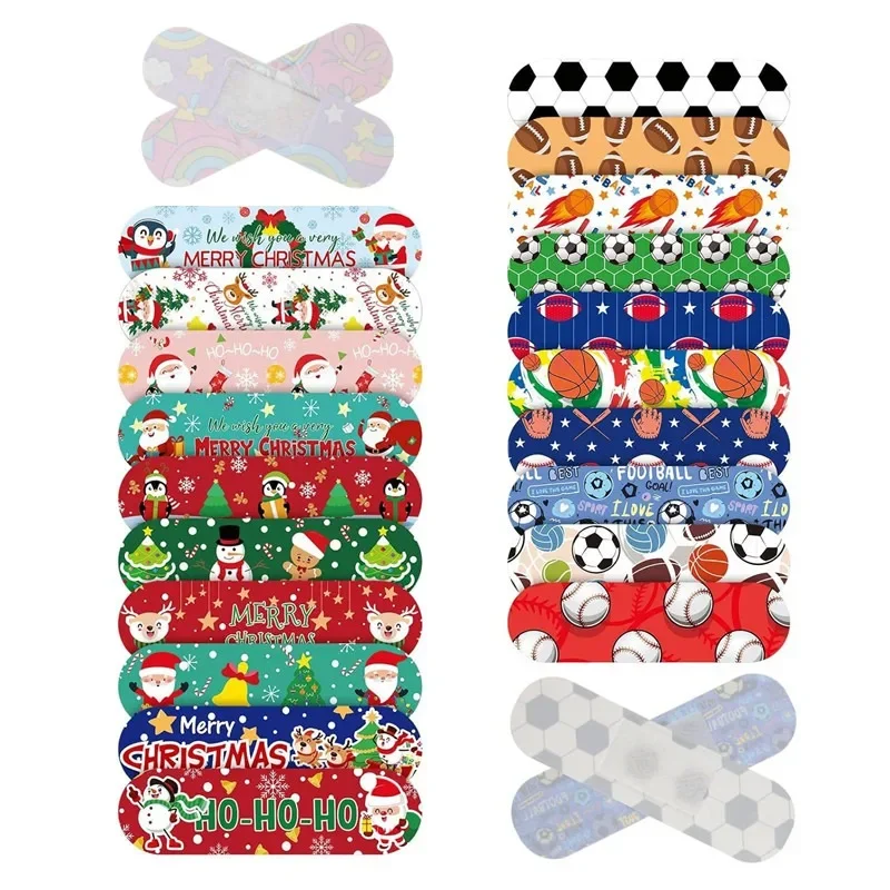 Kawaii tiritas adhesivas infantiles Navidad y fútbol
