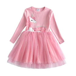 DXTON vestido unicornio rosa de tul para niña, fiesta princesa