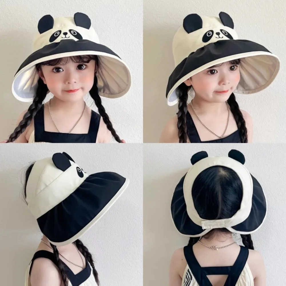 Sombrero de sol ala ancha con dibujos animados y protección UV