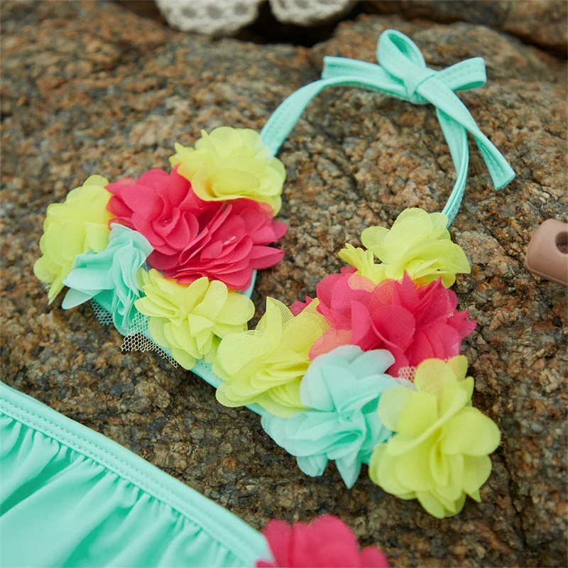 Tregren conjunto de bañador con volantes y gorro para niña - imagen 3