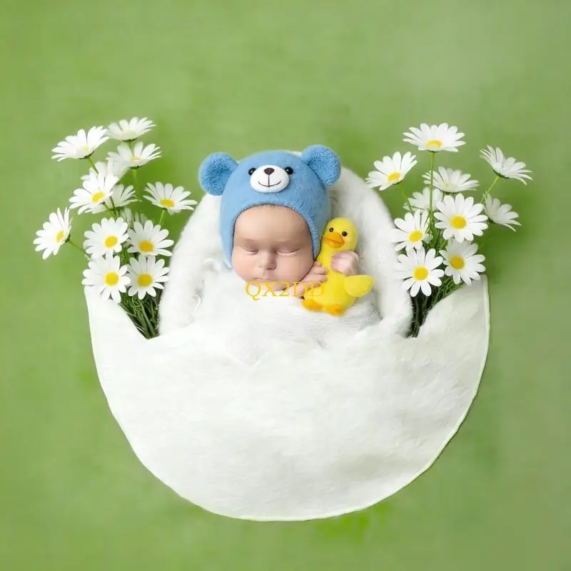 QX2D Manta para fotografía de bebé con bolsillo y fácil lavado - imagen 3