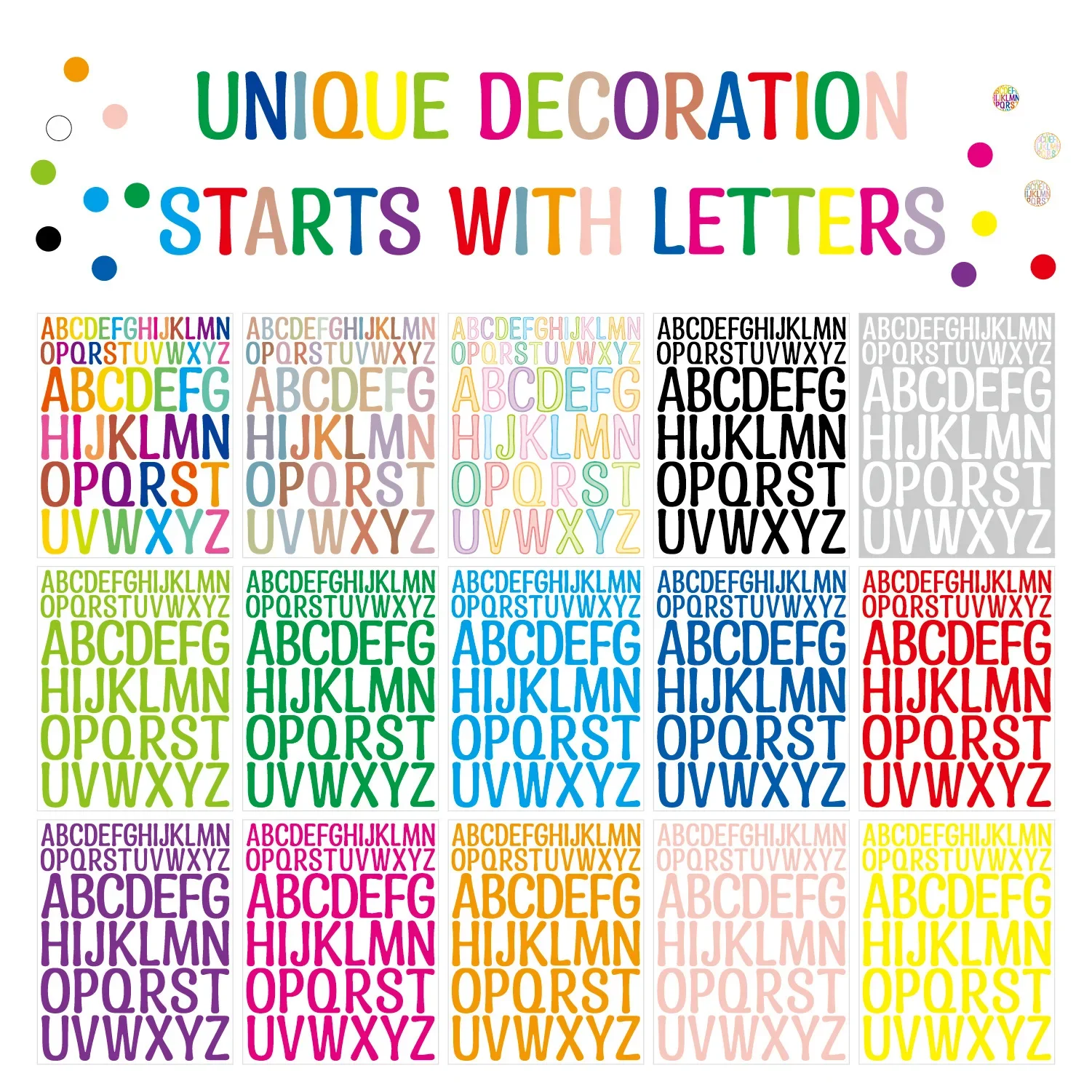 Letras del alfabeto en vinilo para personalizar cuadernos y diarios