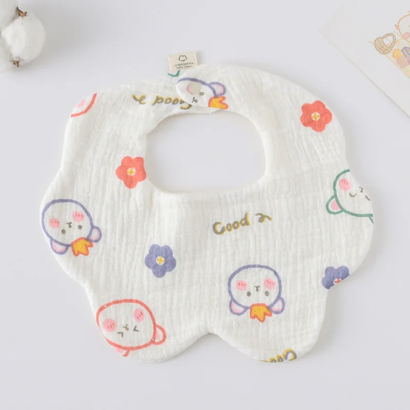 Baberos de gasa de algodón con dibujos animados para bebé - Bandana - imagen 4