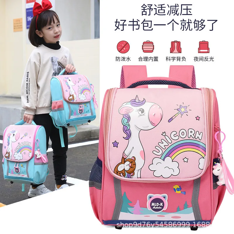 Mochila unicornio infantil impermeable, ligera y respaldo ortopédico - imagen 4