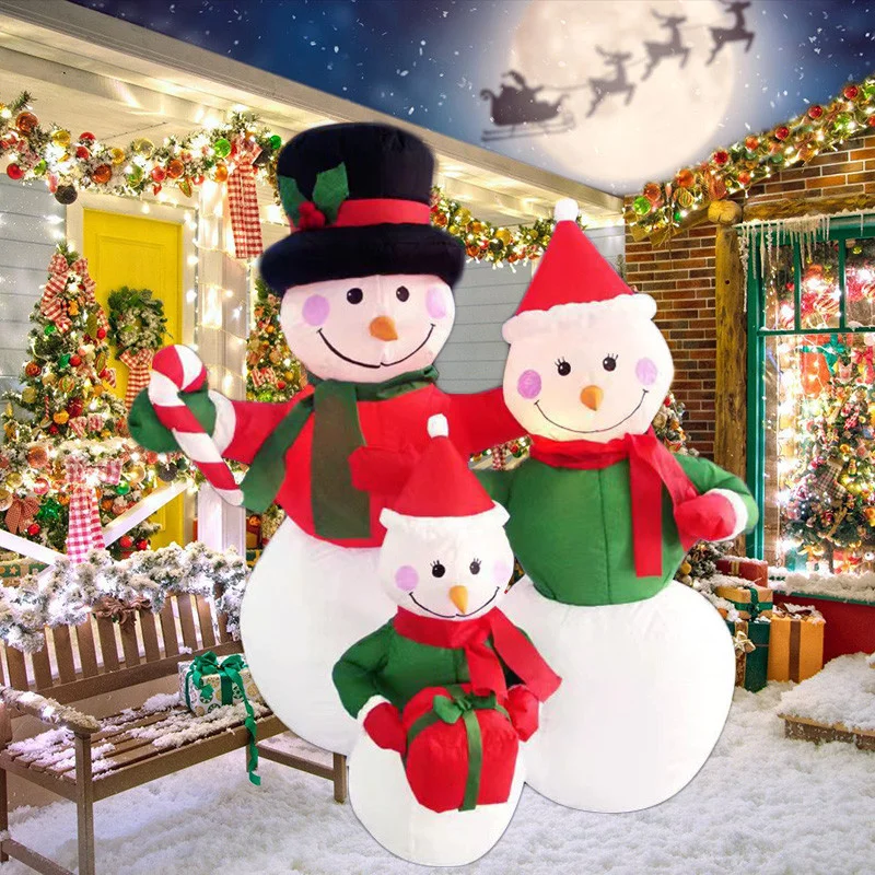Figura inflable navideña: muñeco de nieve con luces LED - imagen 5