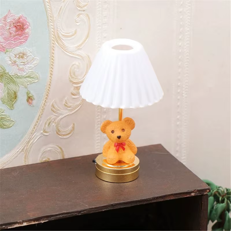 Mini lámpara mesa para casa de muñecas – Moderna lectura cabecera - imagen 5