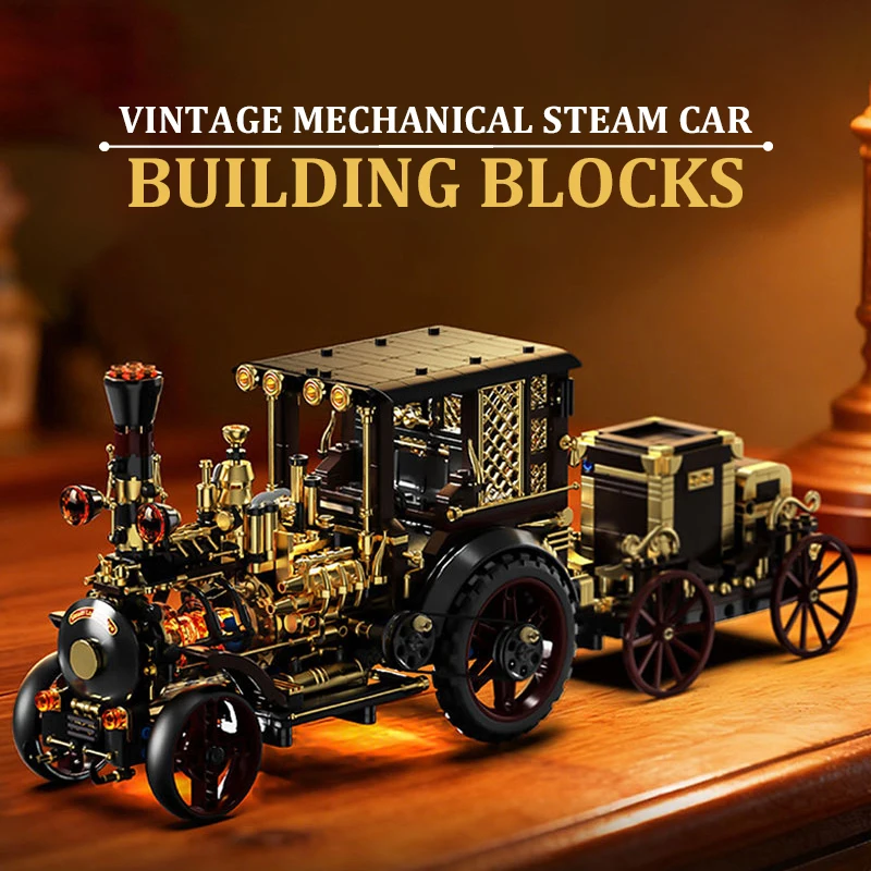 Bloques de construcción vintage: coche vapor mecánico - imagen 5