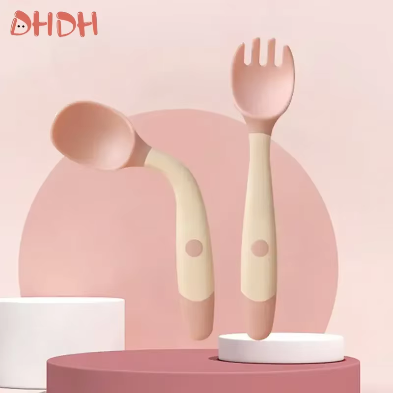 Cubiertos de silicona para bebé: juego de cuchara y tenedor, suaves - imagen 4