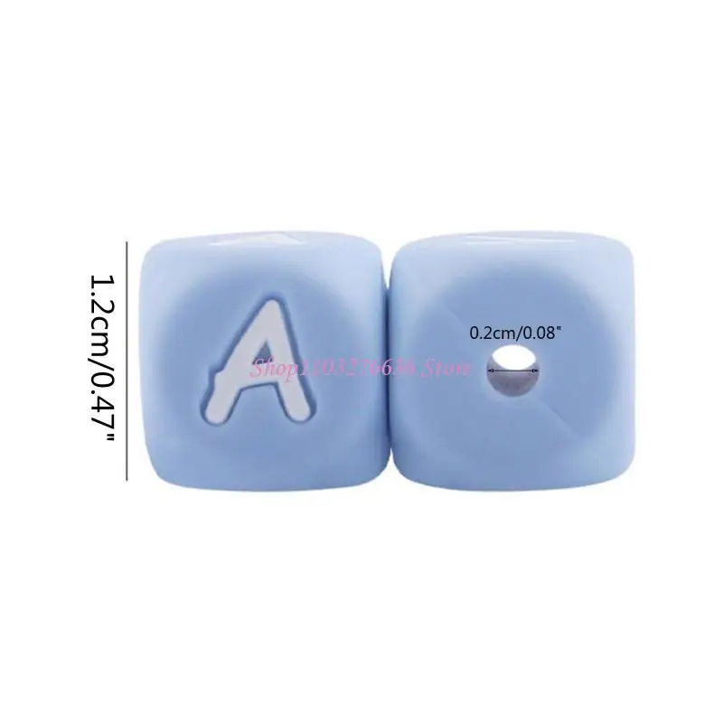 Clip para chupete con cuentas de silicona letras azules - imagen 4