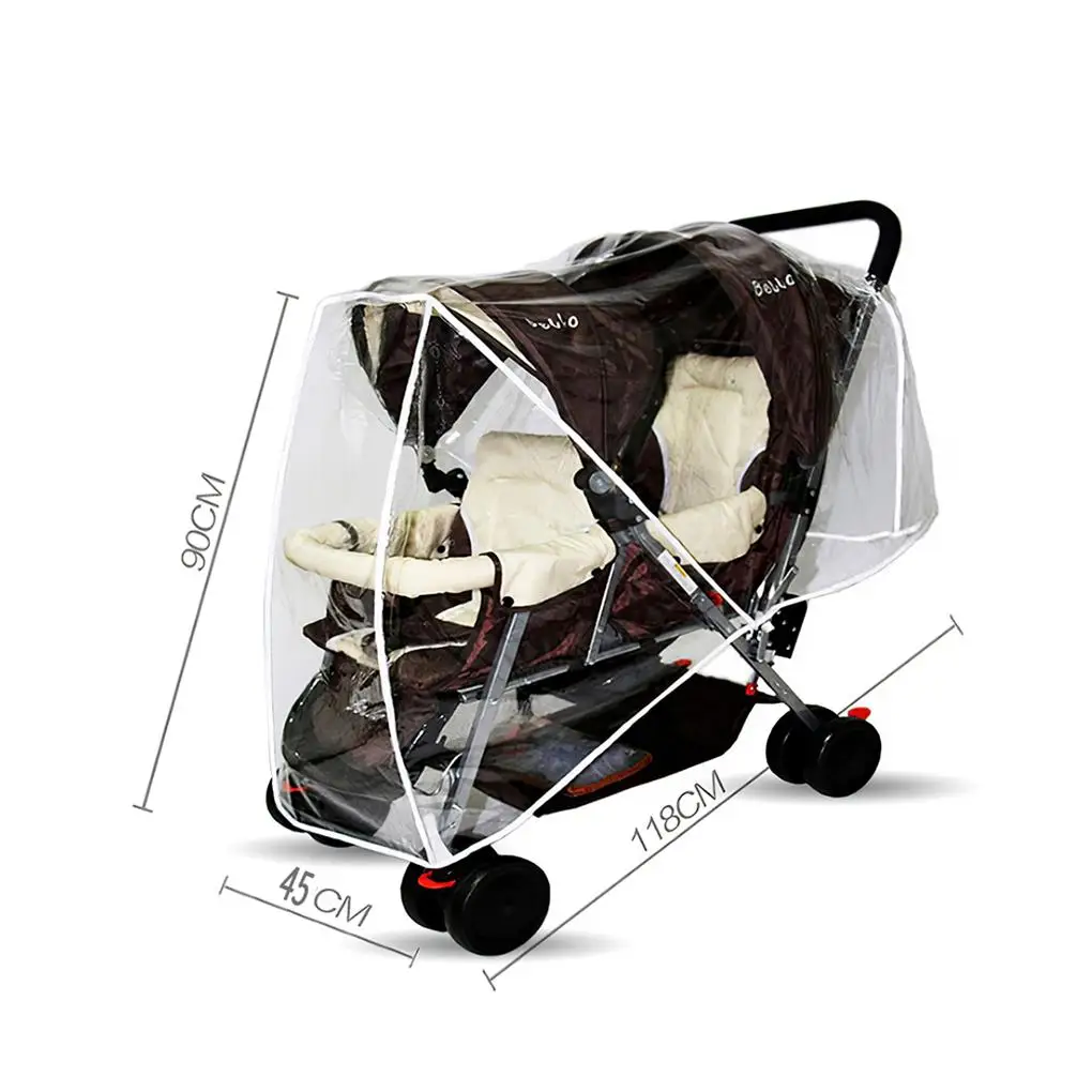 Cubierta impermeable universal para cochecito gemelos – Lluvia y polvo - imagen 2