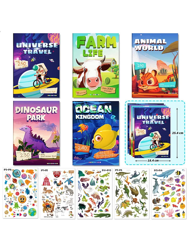 Libro de pegatinas con tema de dinosaurios