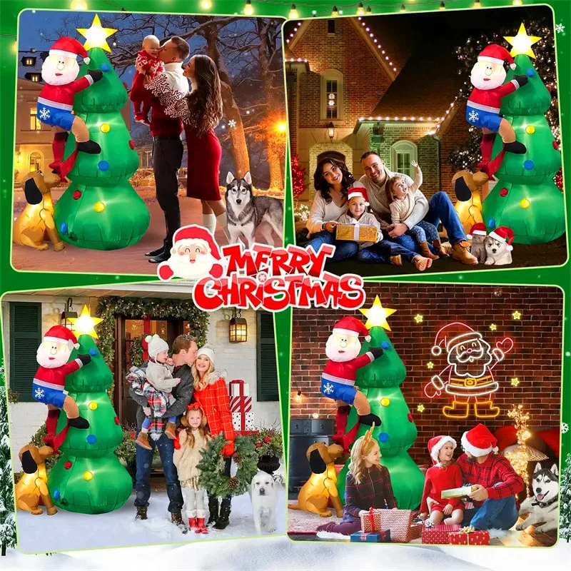 Papá Noel inflable decorativo brillante para jardín y patio - imagen 4
