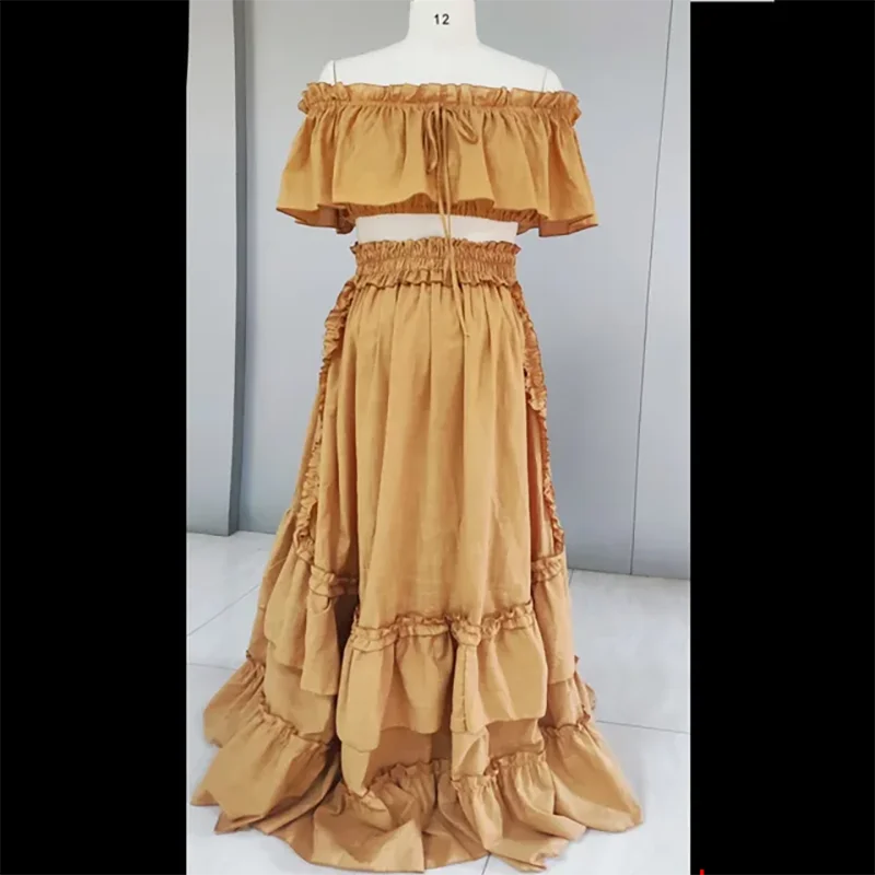 Vestido de embarazo bohemio algodón plisado para fotos - imagen 5