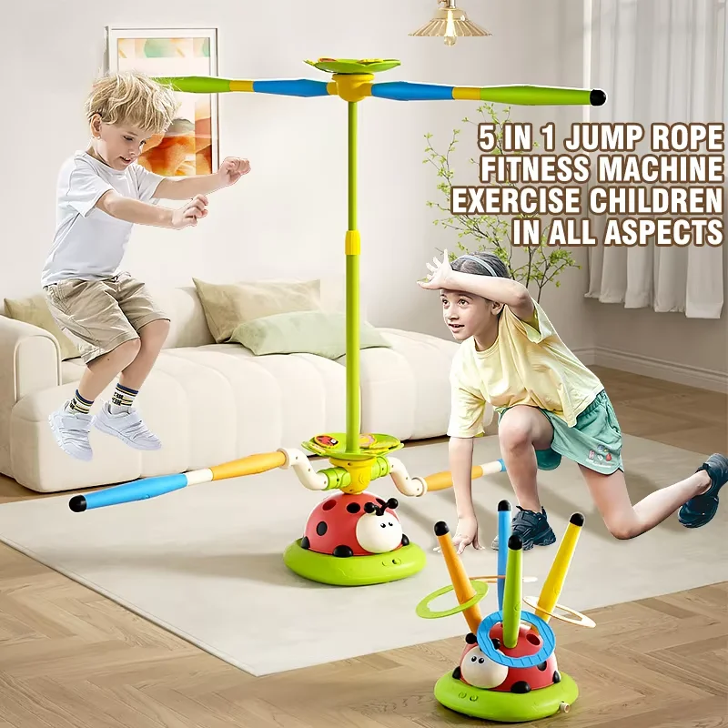 Cuerda de saltar infantil ajustable Mariquita con lanzador
