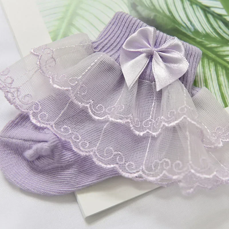 Calcetines bebé niña con volantes – Algodón suave y encaje - imagen 4