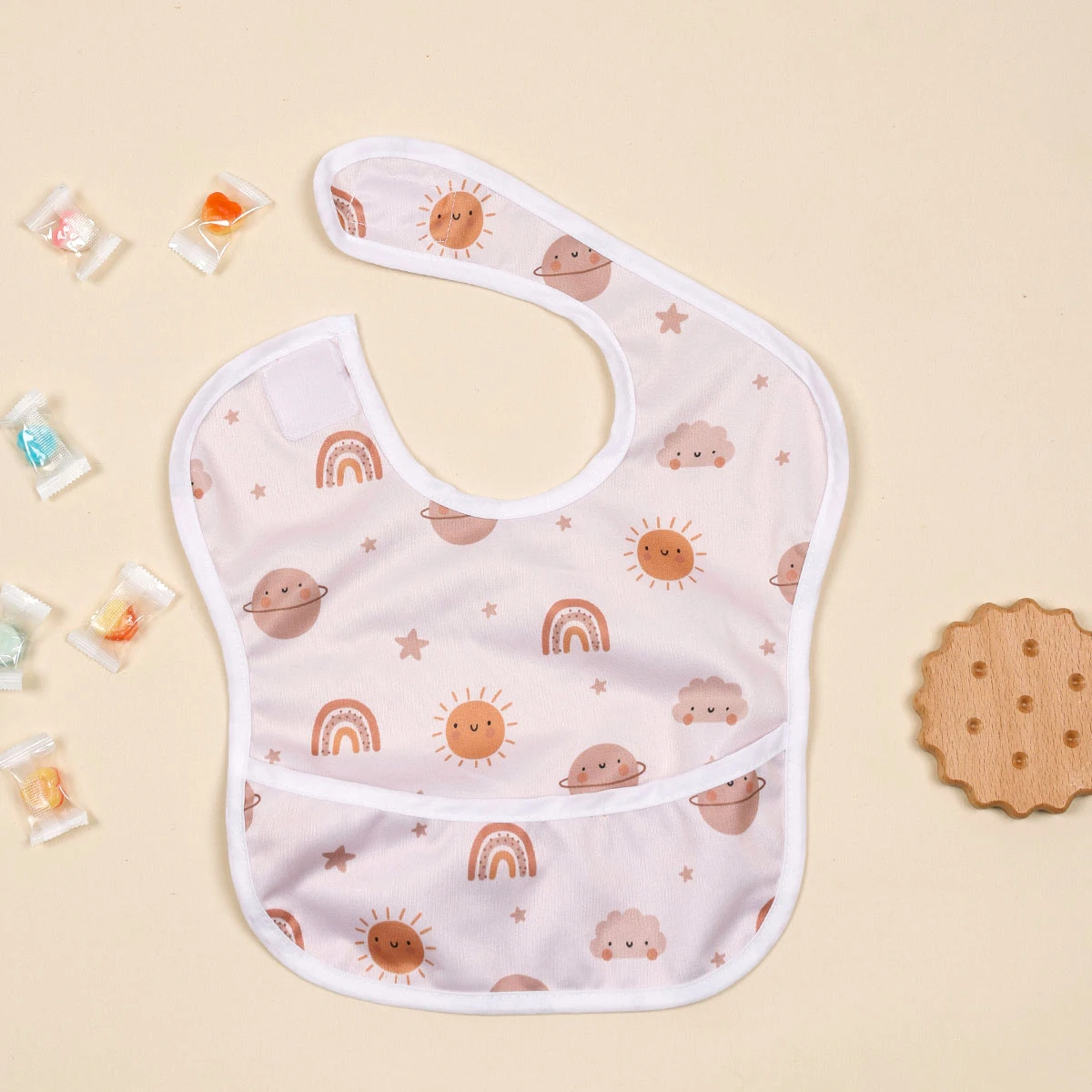 Babero impermeable para alimentación infantil con cinta mágica - imagen 3
