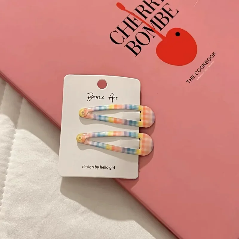 Horquillas de colores para niñas – Estampado oso y frutas - imagen 5
