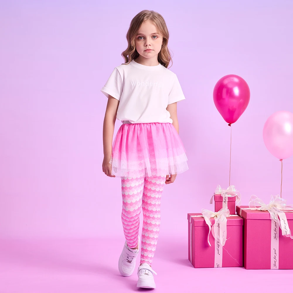 Falda pantalón rayada elástica de punto para niña - imagen 3