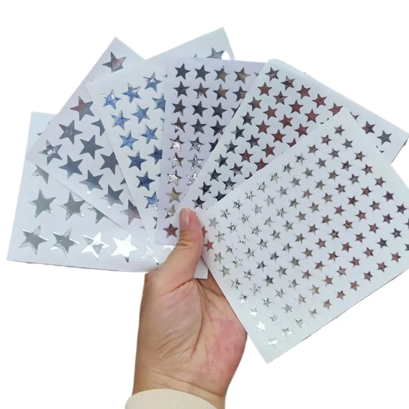 Pegatinas de estrellas plateadas para recompensar a niños en la escuela - imagen 5