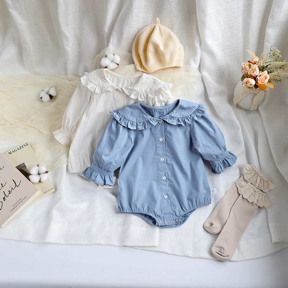 Milangel Body con volantes para niña – Cuello Peter Pan - imagen 2
