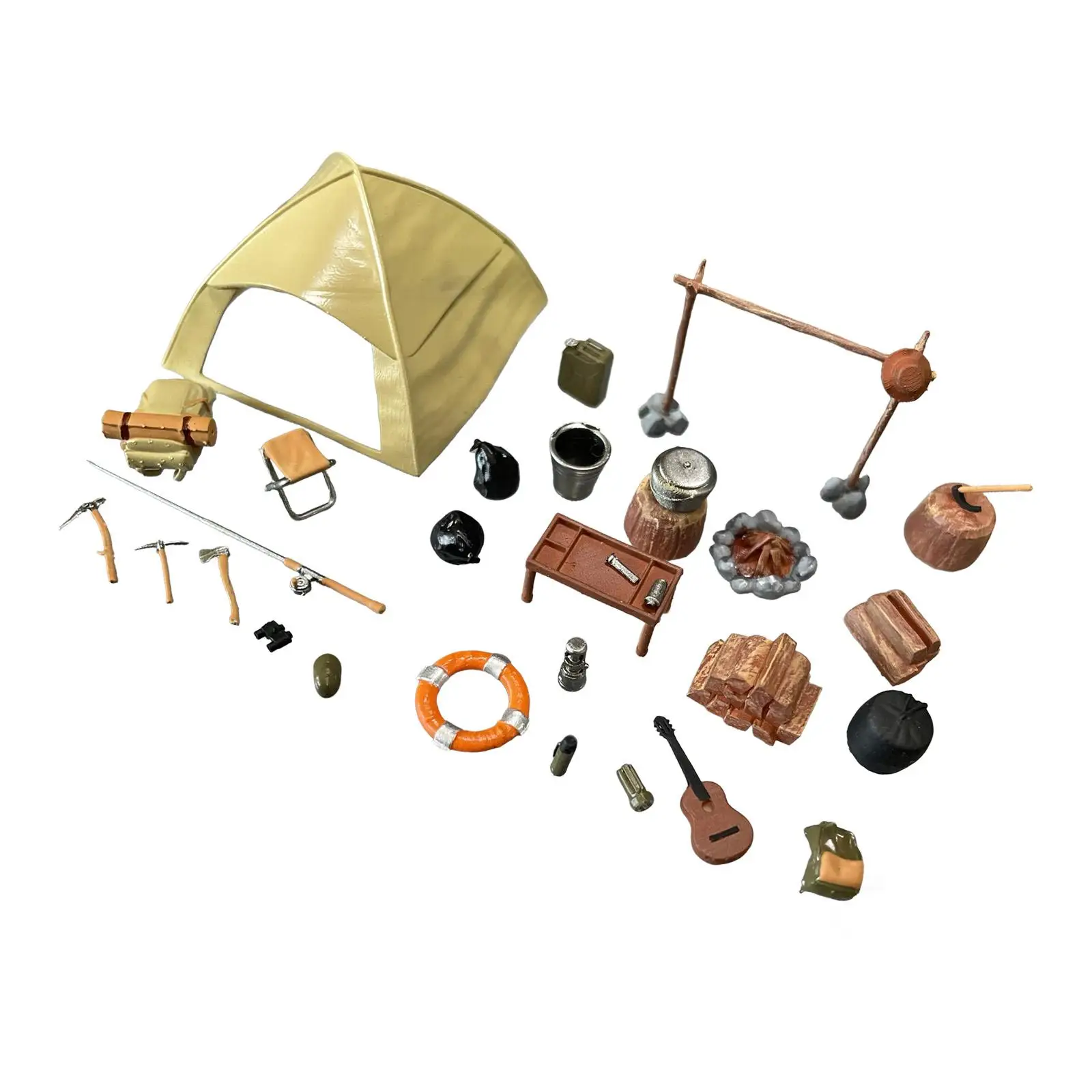 Figuras de resina para peceras con tienda de camping en mini - imagen 2