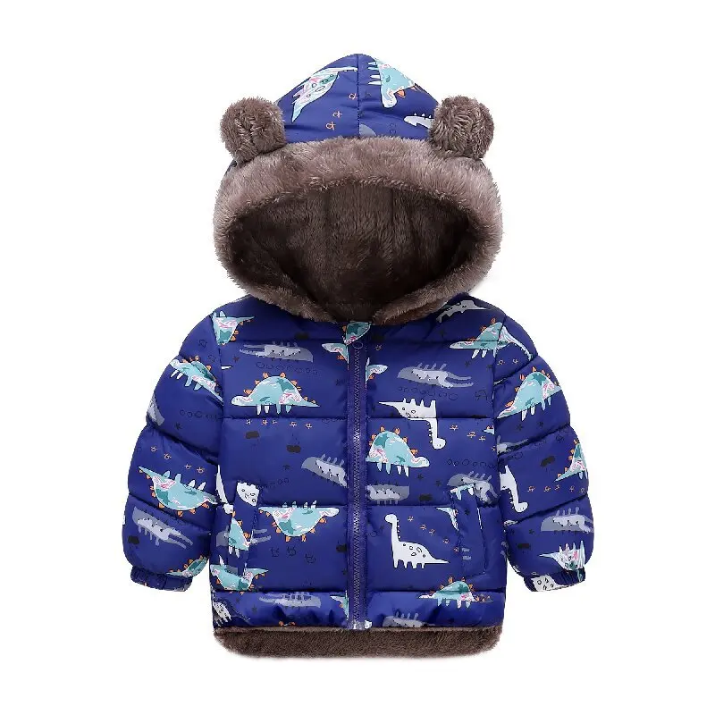 Abrigo acolchado grueso con capucha para niños y niñas de invierno - imagen 4
