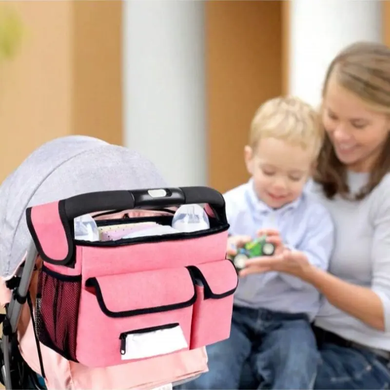 Bolsa para cochecito impermeable de gran capacidad, bolso mamá - imagen 2