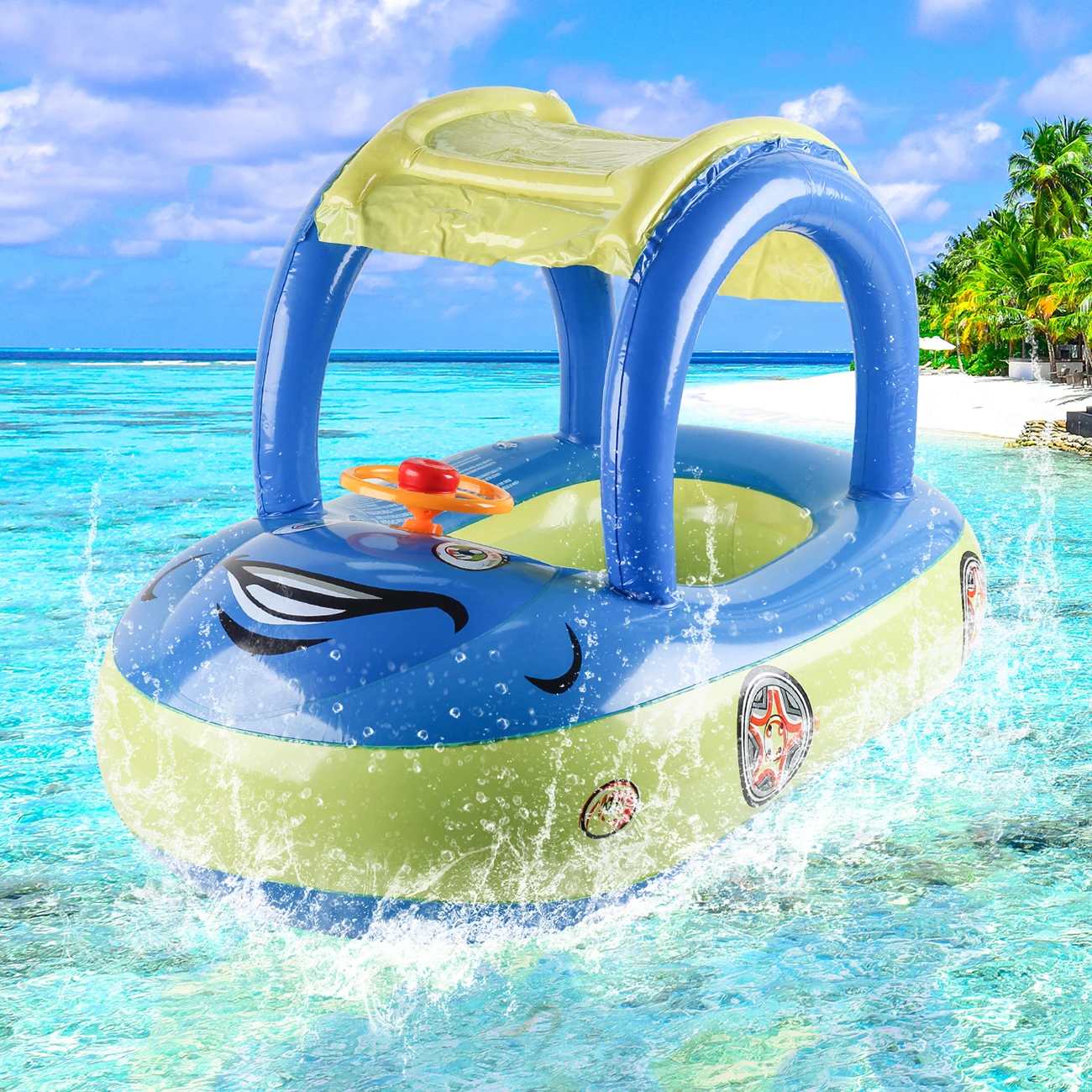 Flotador de piscina infantil con forma de coche para bebés - imagen 2