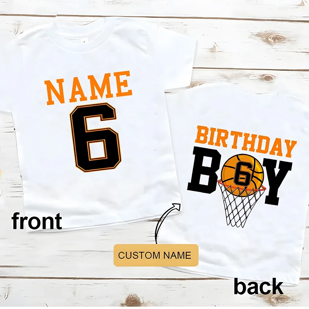 Camiseta personalizada de baloncesto para cumpleaños infantil - imagen 2