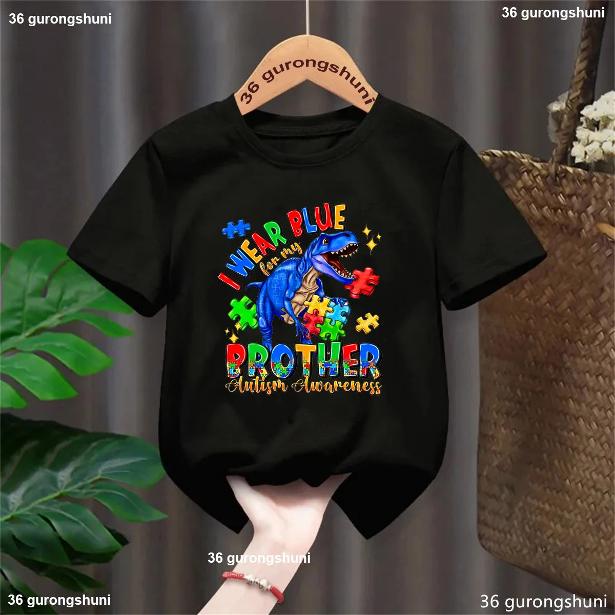 Camiseta para niño autismo con estampado de dinosaurio - imagen 4