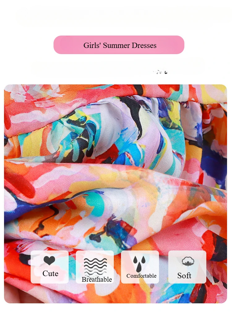 Vestidos de verano para niñas con estampado graffiti estilo chaleco - imagen 3