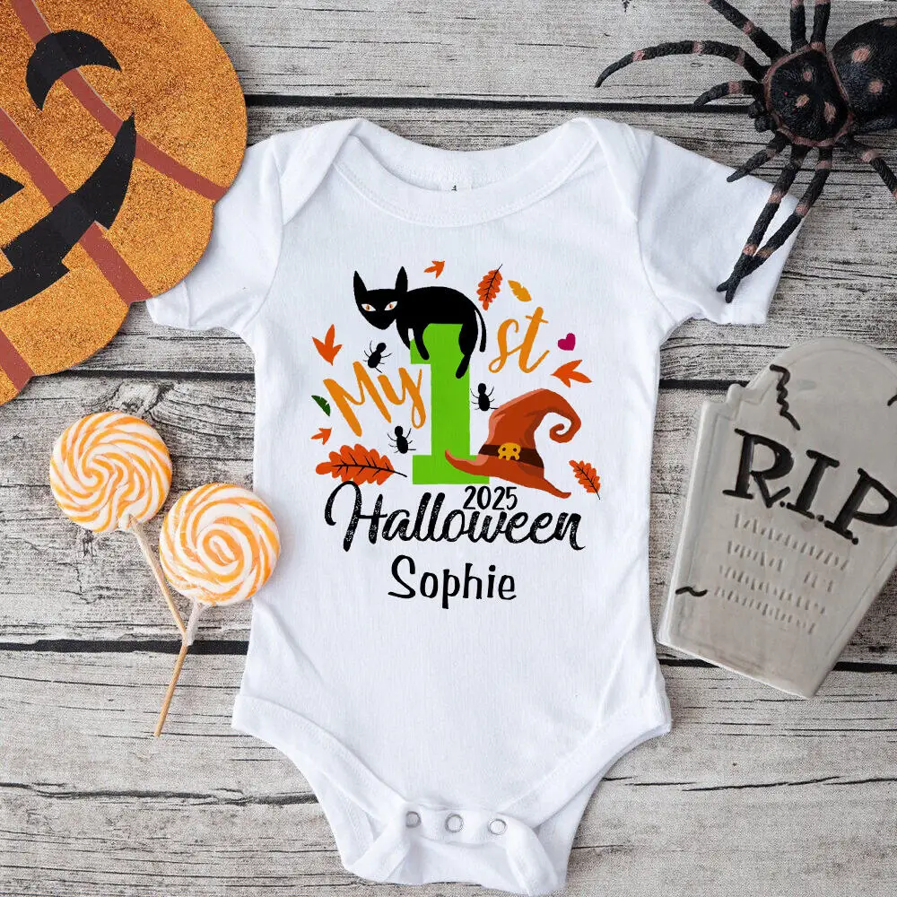 Body infantil personalizado con nombre y estampado Halloween