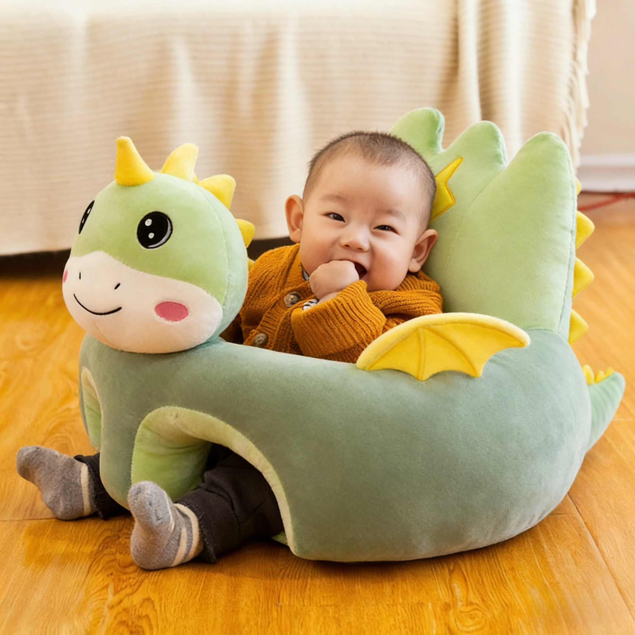 Funda sofá para asiento bebé felpa algodón dinosaurio infantil - imagen 3