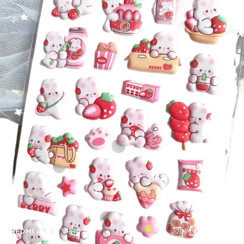 Pegatinas 3D de conejito EVA esponjosas para decorar el diario