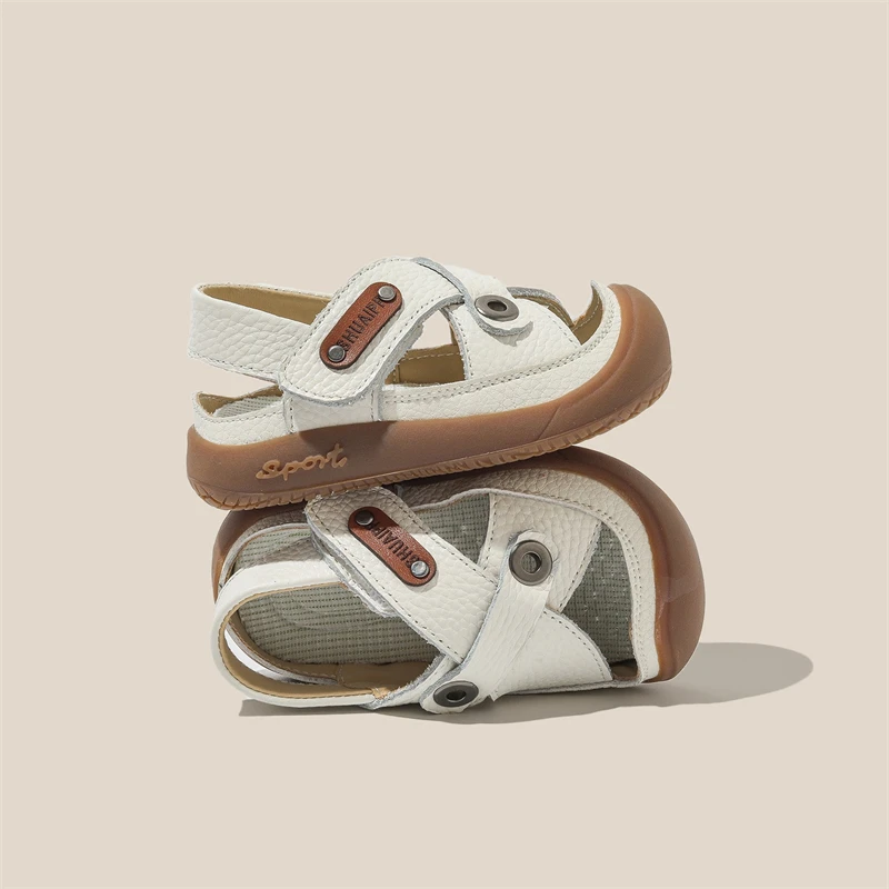 Sandalias de cuero genuino antideslizantes para bebé y niño - imagen 5