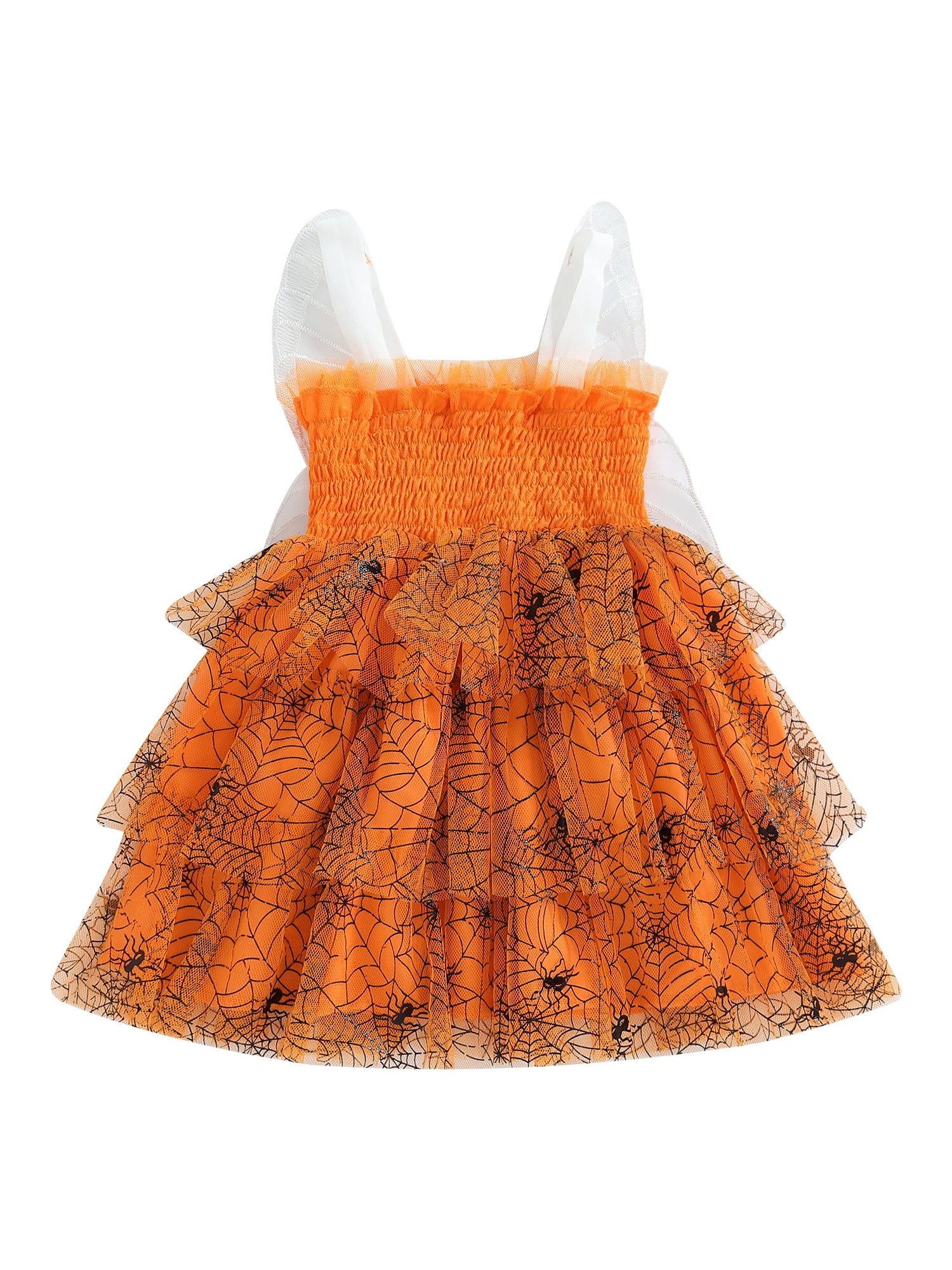 Vestido de Halloween con alas en tul y capas