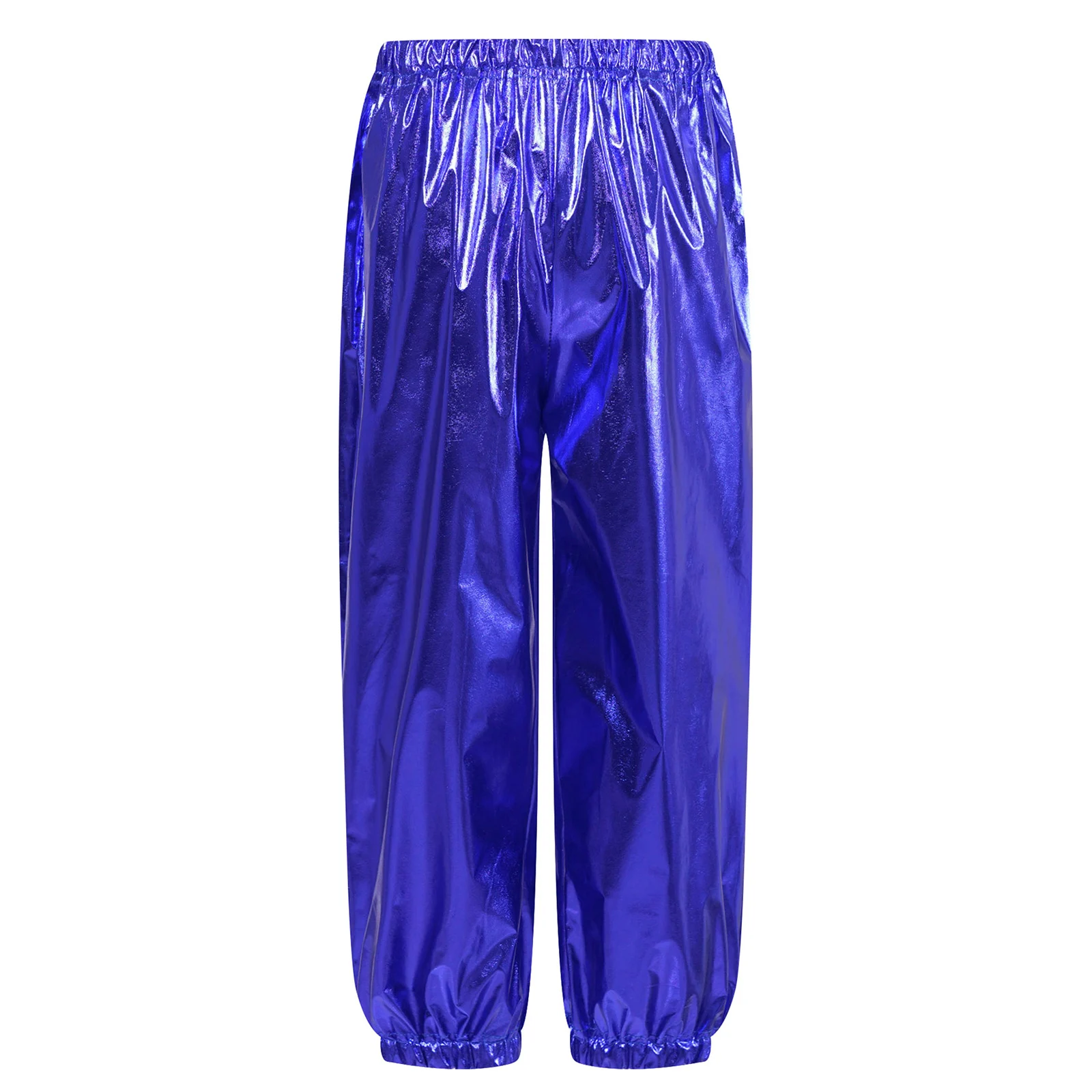 Pantalones de baile metálicos brillantes con cintura elástica para jazz