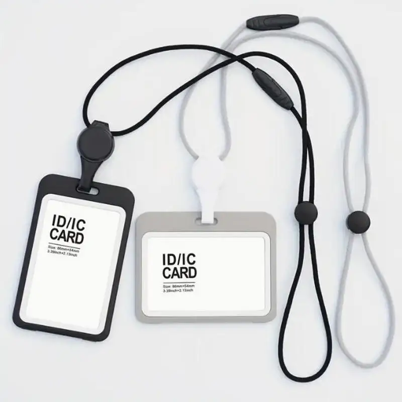Porta tarjetas de identificación retráctil transparente con cordón - imagen 2