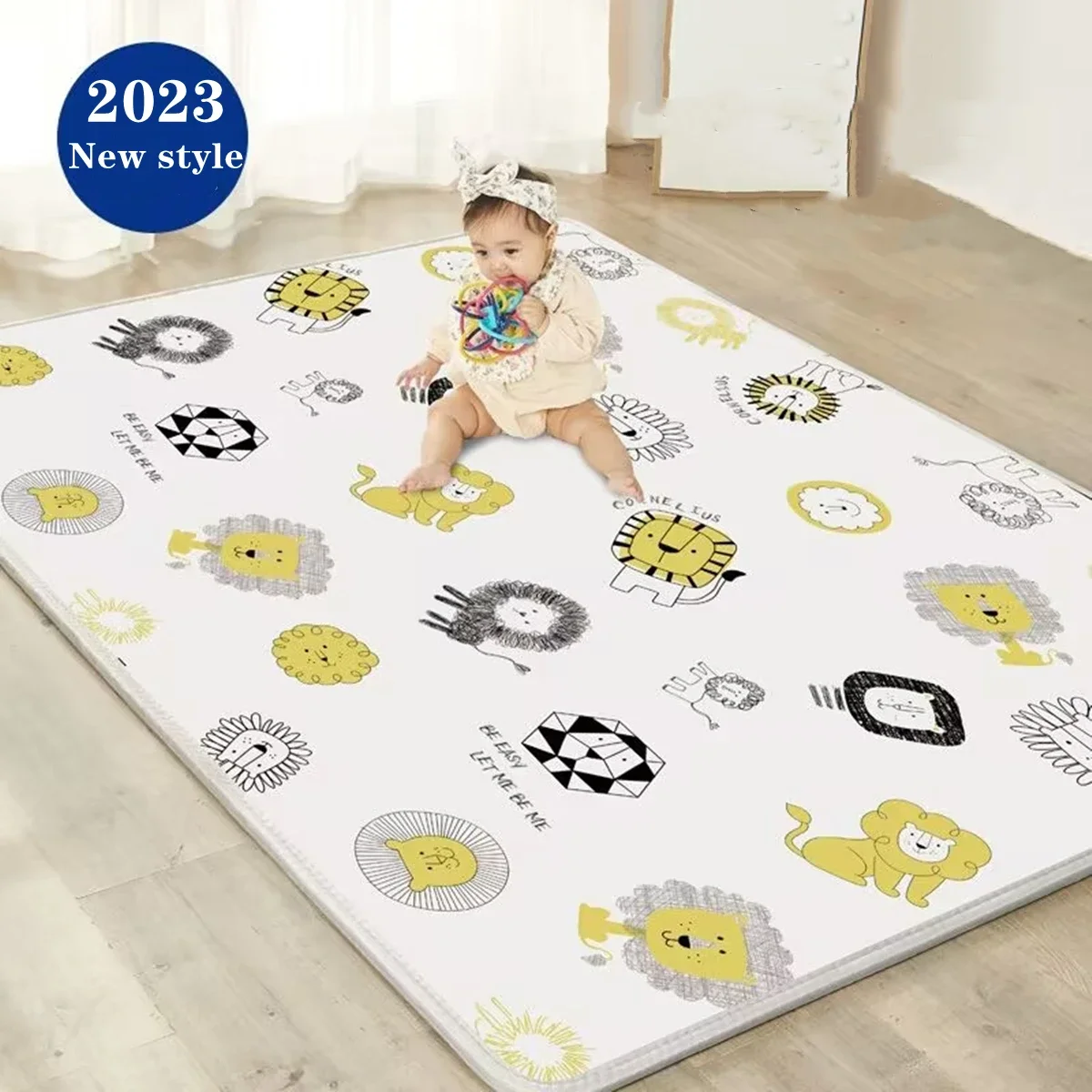 Alfombra de juego EPE antideslizante no tóxica acolchada para bebés - imagen 3