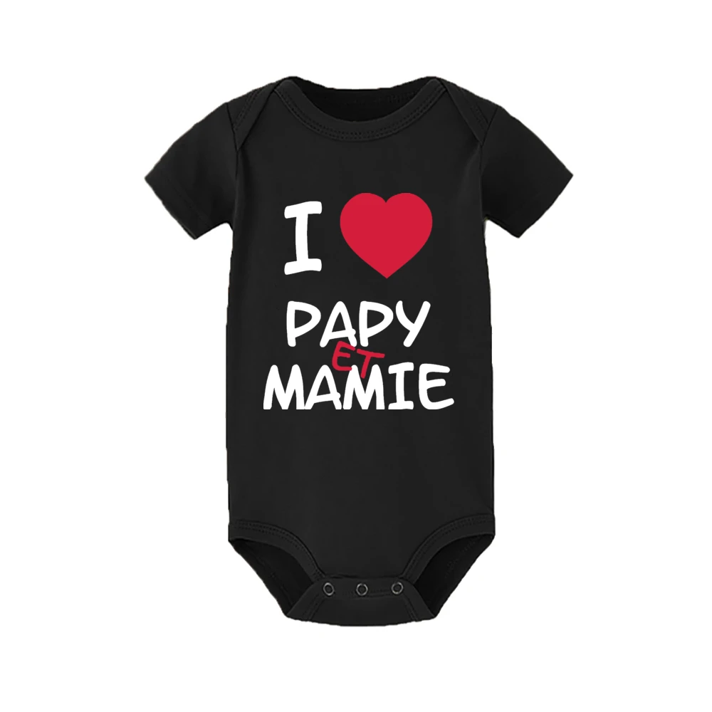 I Love Papy & Mamie Body bebé manga corta verano unisex suave algodón - imagen 2