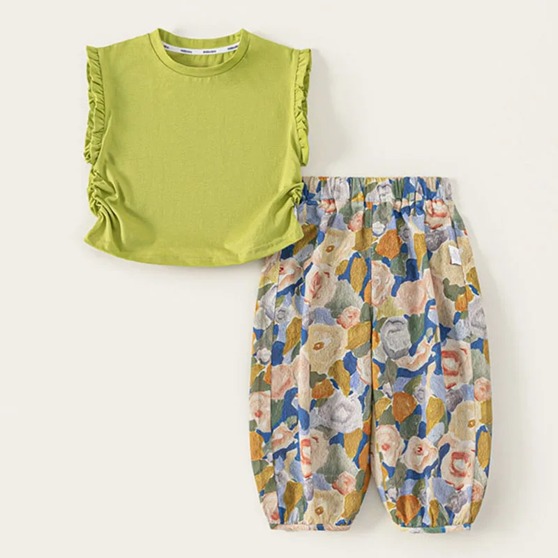 Conjunto de verano para bebé – Estampado floral sin mangas - imagen 4