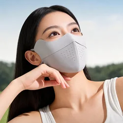 Mascarilla anti-UV transpirable de seda hielo para mujer