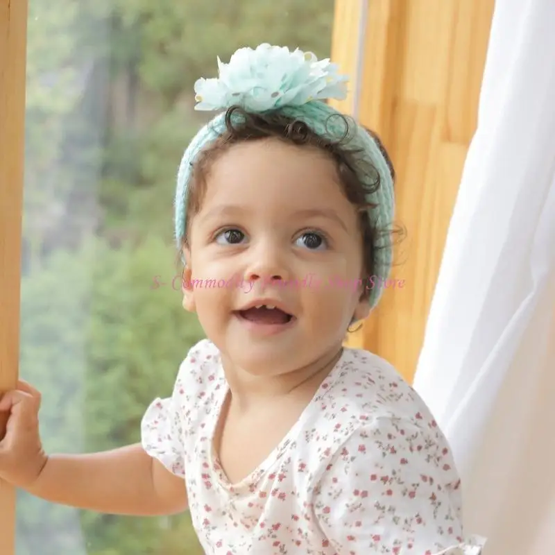 Diadema de turbante con flores para bebé y niña - imagen 3